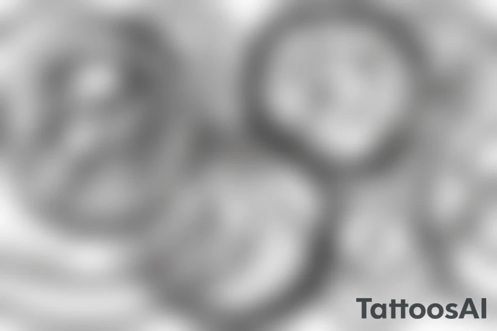 Black Circle Abstraction, lines tattoo idea