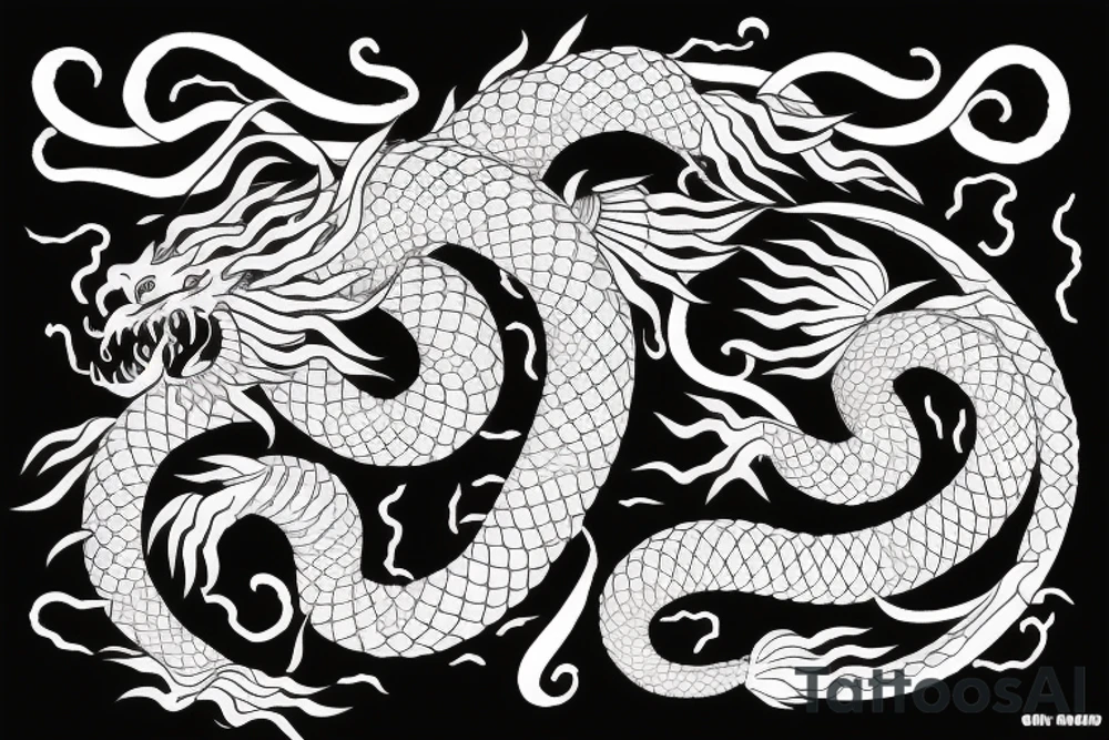 Japanese dragon ouroboros tattoo idea