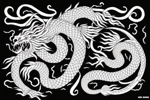Japanese dragon ouroboros tattoo idea