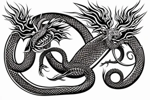 Japanese dragon ouroboros tattoo idea
