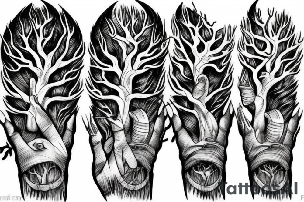a withered tree grows from the palm of your hand tattoo idea a withered tree grows from the palm of your hand tattoo idea