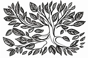 tree with a T and an M and an N integrated. T as the tree stam, the M  and N inside the leaves tattoo idea