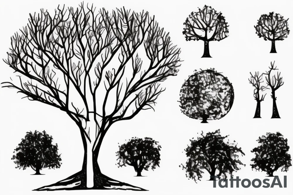 simple tree wit a T as stam tattoo idea