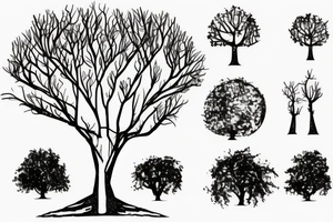 simple tree wit a T as stam tattoo idea