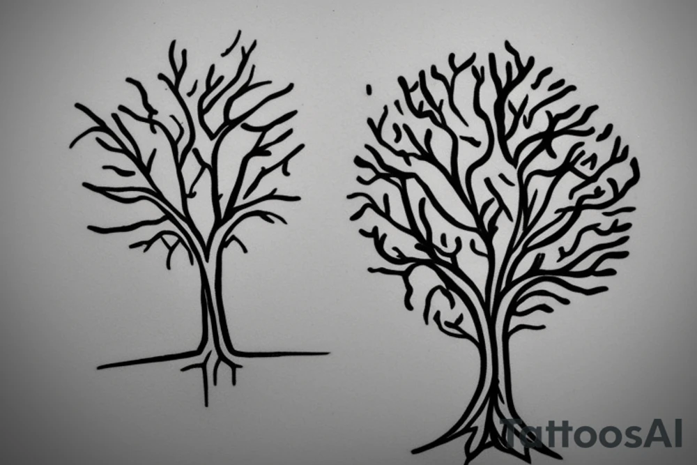 simple tree wit a T as stam tattoo idea