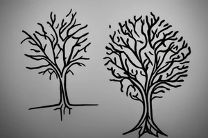 simple tree wit a T as stam tattoo idea