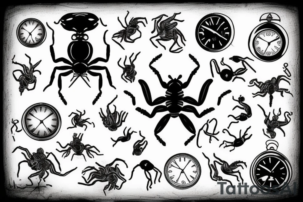 Scorpion with the clock tattoo idea