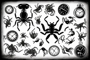 Scorpion with the clock tattoo idea