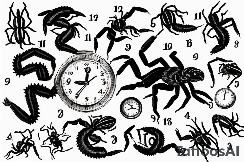 Scorpion with the clock tattoo idea