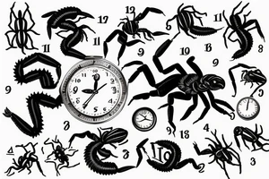 Scorpion with the clock tattoo idea