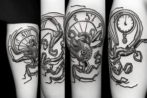 Scorpion with the pocket watch between claws tattoo idea