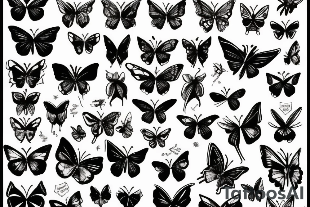 Black butterfly tattoo idea