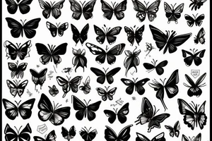 Black butterfly tattoo idea