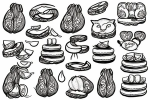 Babcat coconut cookie tattoo idea