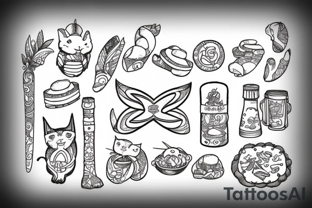 Babcat coconut cookie tattoo idea