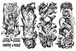 Hips as smoke and fire tattoo idea