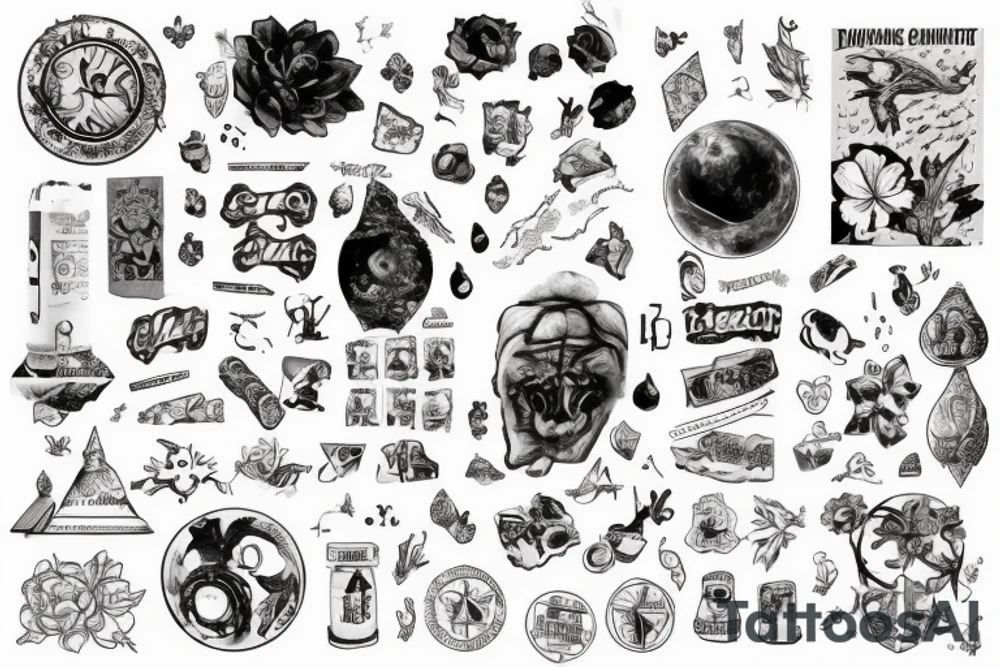 Космонавтов смотрит на плеяду планет и протягивает к ним руку tattoo idea