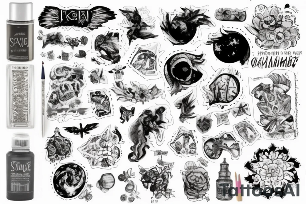 Космонавтов смотрит на плеяду планет и протягивает к ним руку tattoo idea