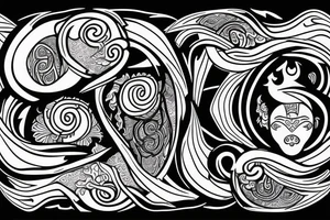 Illuminated Yin Yang runs tattoo idea