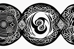 Illuminated Yin Yang runs tattoo idea