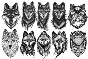 Black wolf tattoo idea