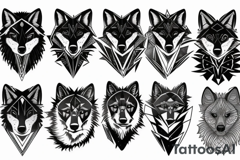 Black wolf tattoo idea