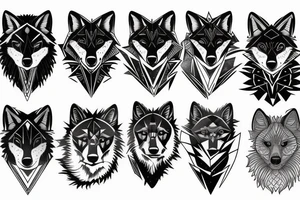 Black wolf tattoo idea