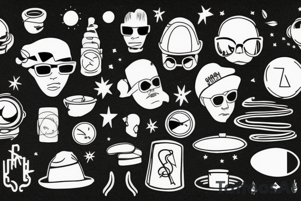 hipster, acid, simple, space tattoo idea