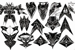 anime mecha in space triangle tattoo idea