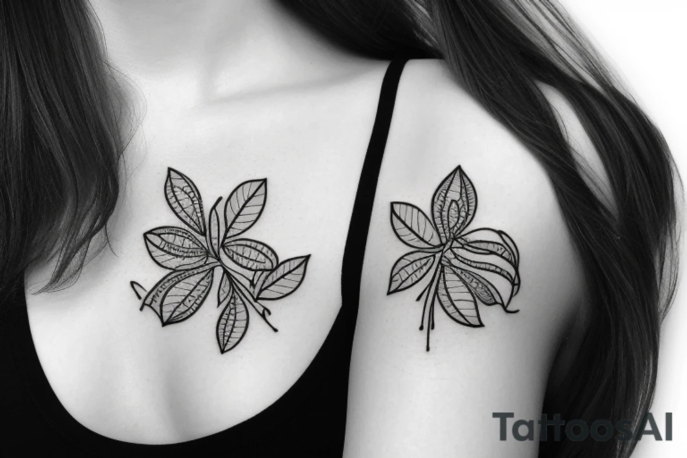 cloverleaf with only three leaves 
letter F 
long stem tattoo idea