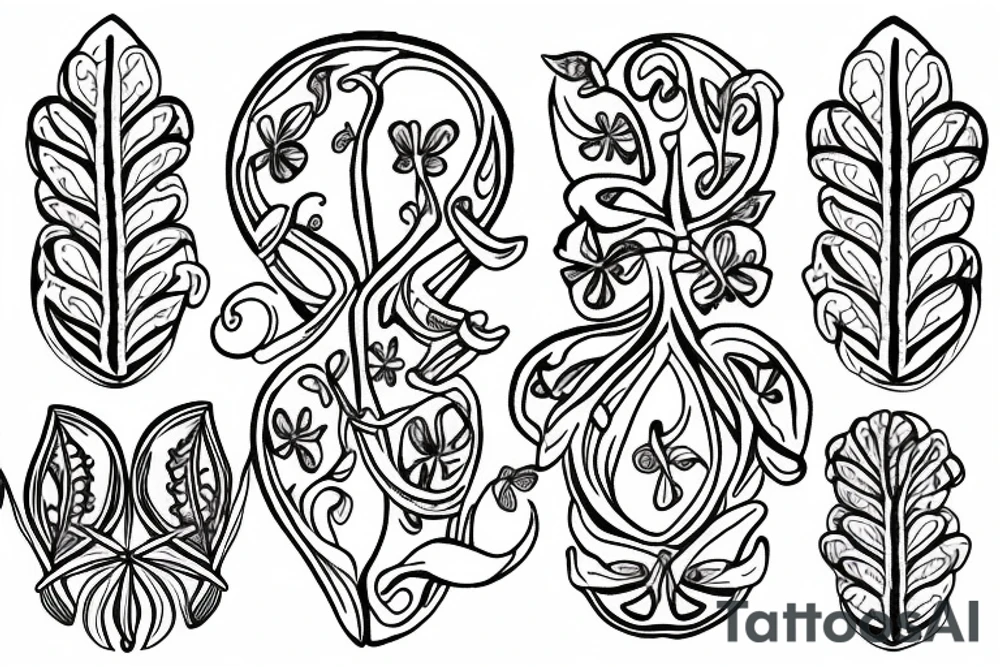shamrock with only three leaves and a long stem tattoo idea shamrock with only three leaves and a long stem tattoo idea