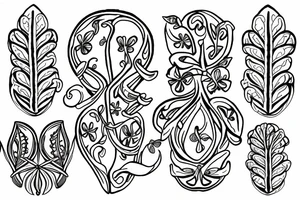 shamrock with only three leaves and a long stem tattoo idea