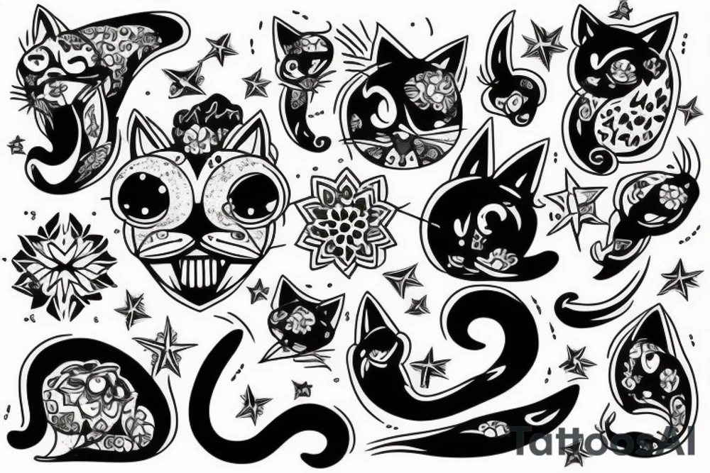 gato estrella tattoo idea