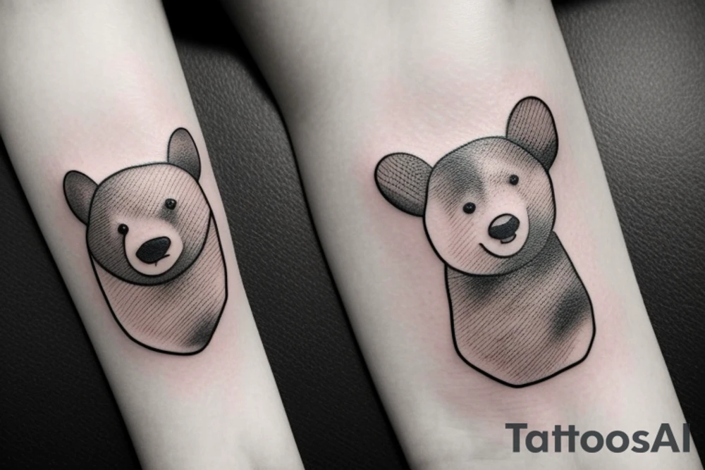 Tatouage d'un ours tenant une flèche dans sa patte tattoo idea