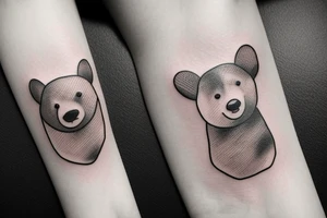 Tatouage d'un ours tenant une flèche dans sa patte tattoo idea