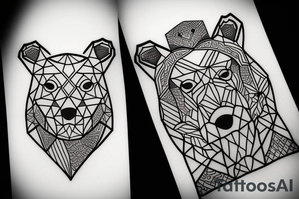 Tatouage d'un ours tenant une flèche dans sa patte tattoo idea