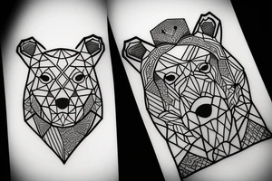 Tatouage d'un ours tenant une flèche dans sa patte tattoo idea