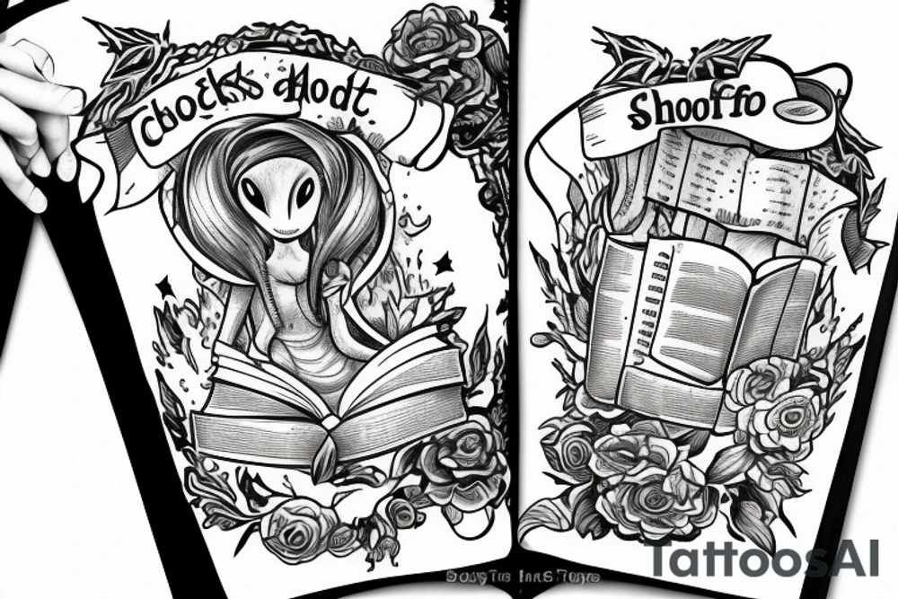 Sheet ghost reading a book and drinking coffee with a book tattoo idea