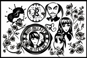 A family of three , father , mother and their daughter tattoo idea