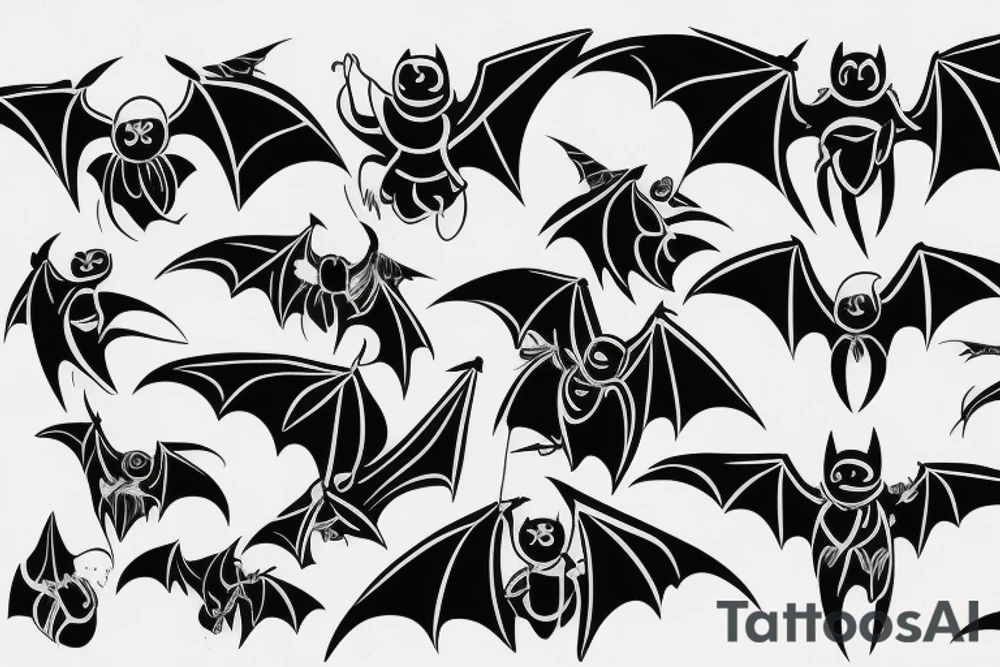 a bat with wings tattoo idea