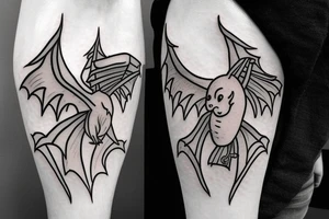 a bat with wings ghost tattoo idea