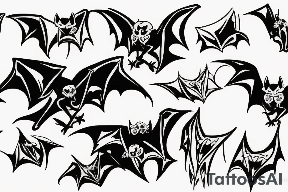 a bat with wings ghost tattoo idea