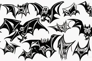 a bat with wings ghost tattoo idea