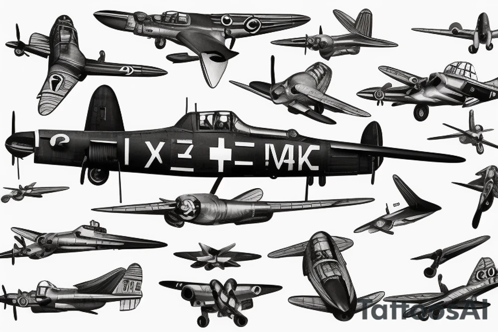 Wwii fighter yak-3 front flying tattoo idea