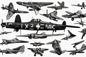 Wwii fighter yak-3 front flying tattoo idea