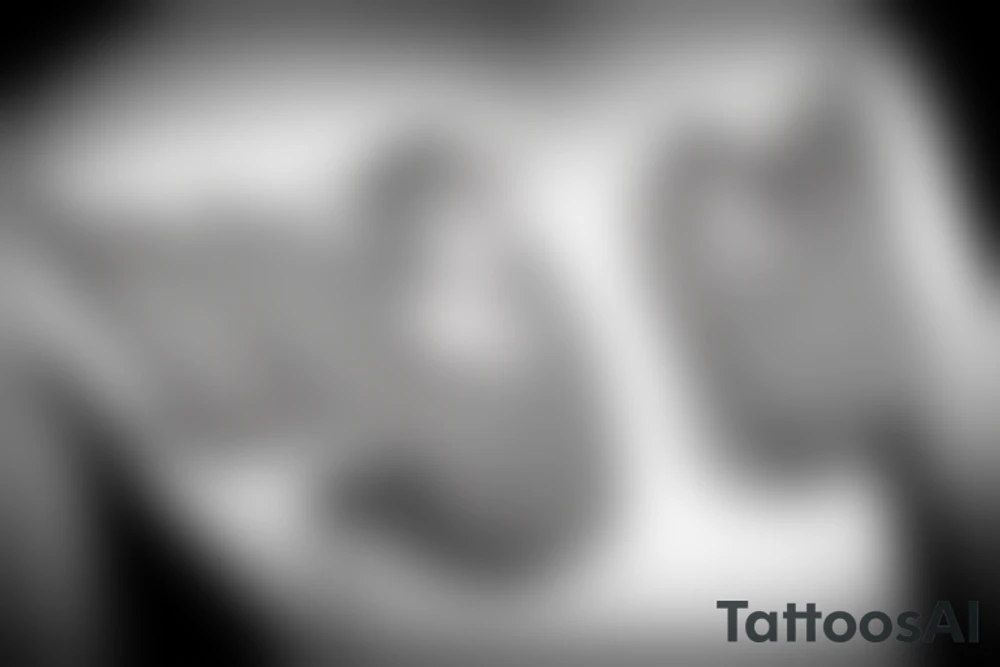 Big Hart with earphones anf wings tattoo idea