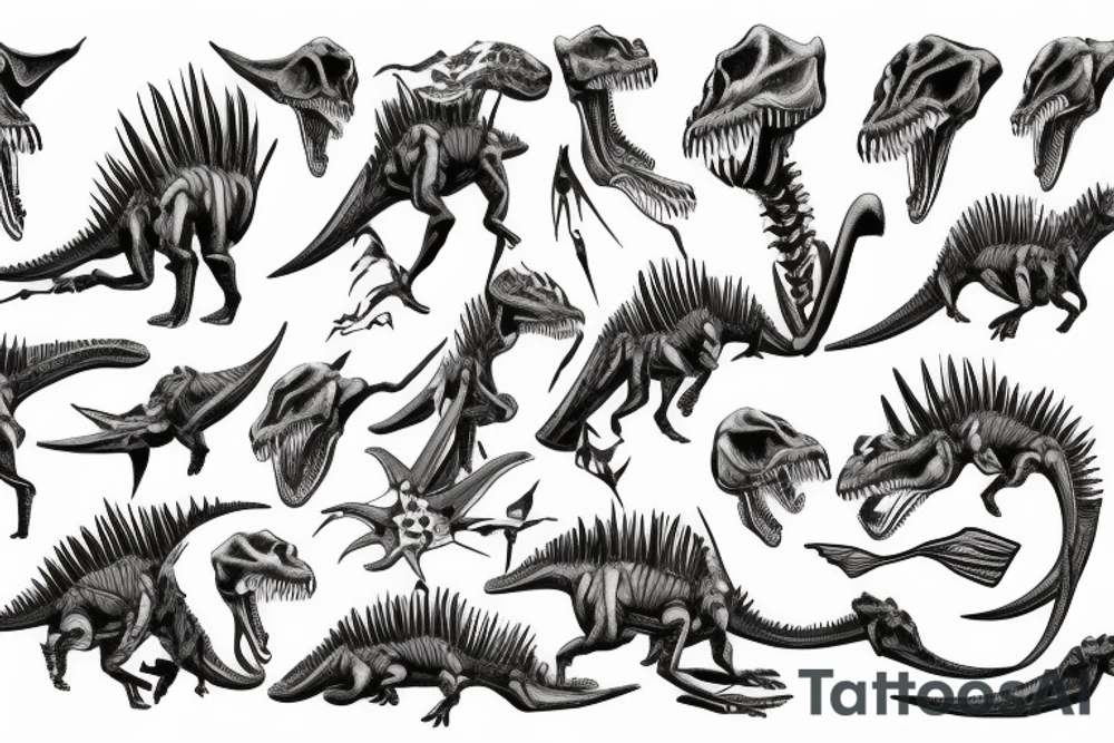 Dinosaur skeleton tattoo idea
