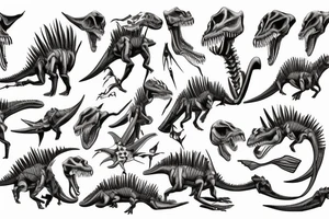 Dinosaur skeleton tattoo idea
