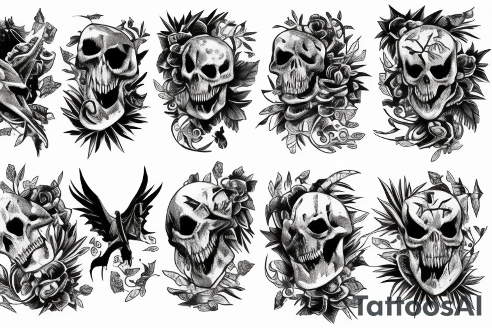 Dinosaur skeleton tattoo idea