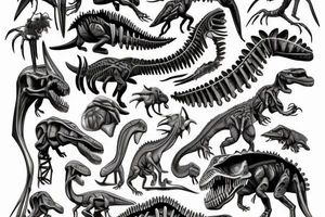 Dinosaur skeleton tattoo idea